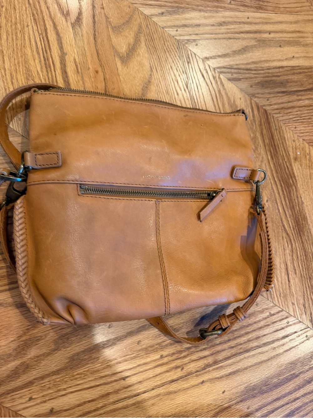 Lucky Brand Tan Leather Crossbody Bag Boho Leather Purse - Picture 7 of 9